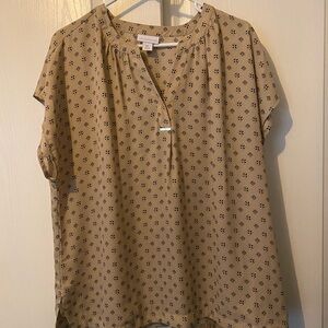 Liz Claiborne Beige Floral Blouse